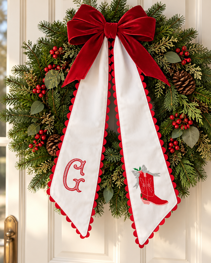 Christmas Wreath Sash