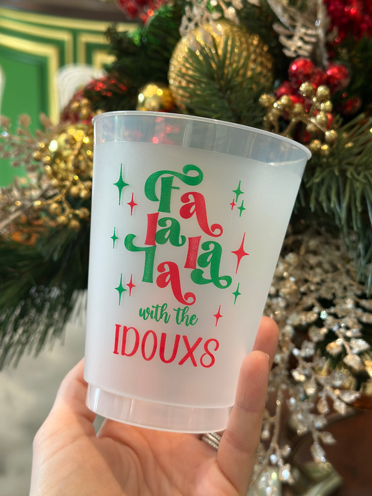 FALALALA Christmas Personalized Cups - 16 OZ