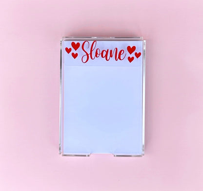 Personalized acrylic notepad holder