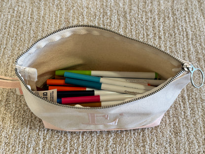 Color Block Canvas Zipper Pouches