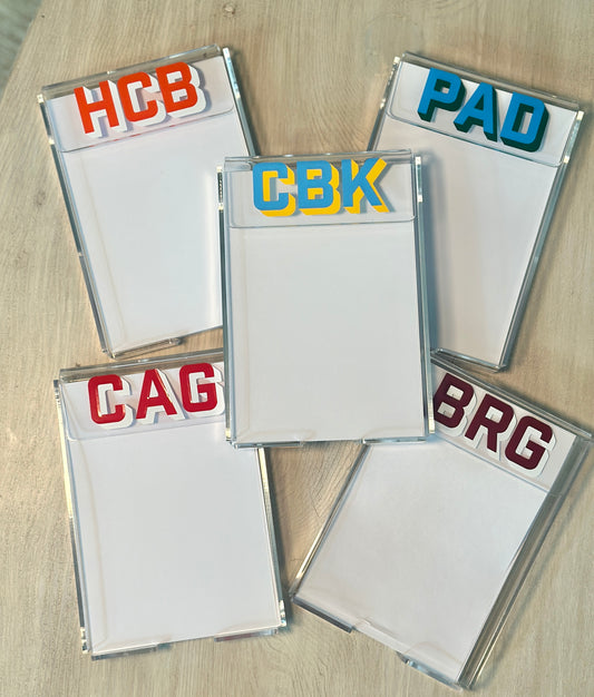 Personalized acrylic notepad holder