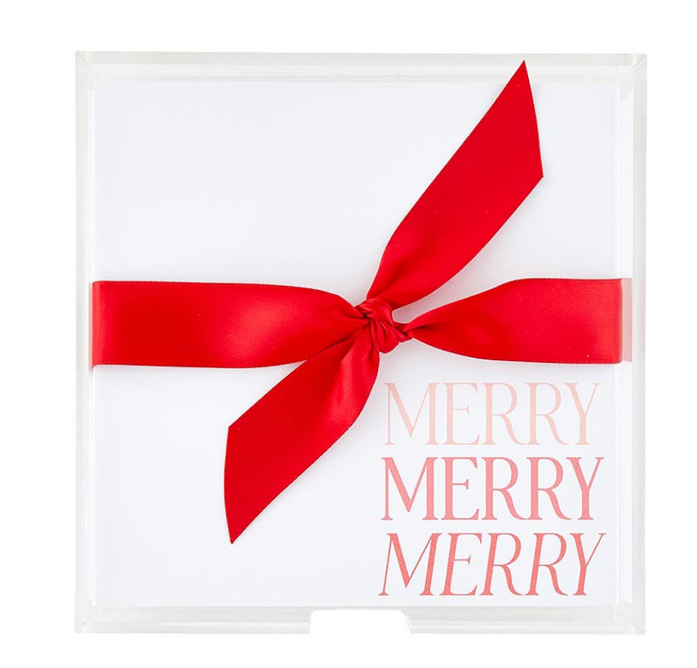 Very Merry Notepad and Acrylic Holder